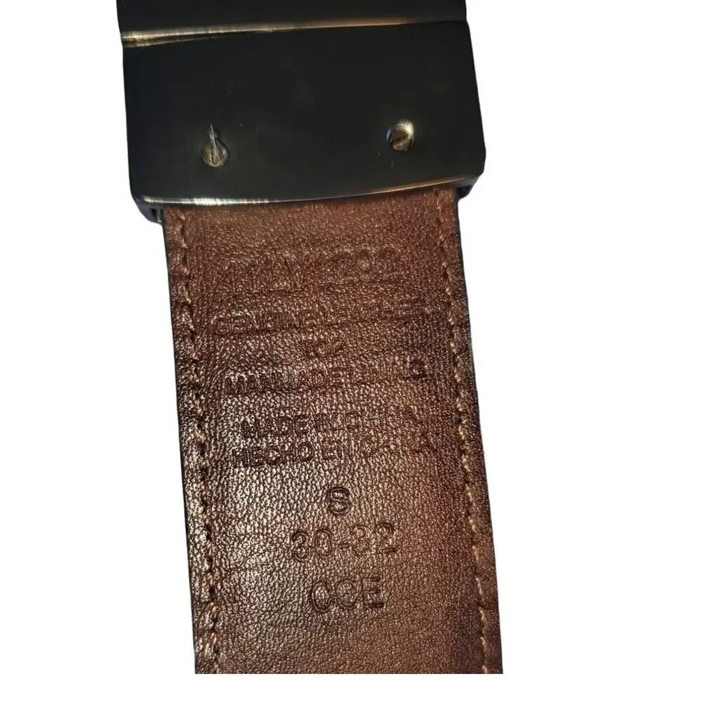 Levi’s Reversible Leather Belt Brown Black Size S 30/32 Rotating Buckle